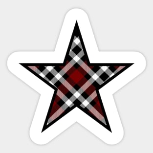 Star design filled with a classic red and black plaid Sticker